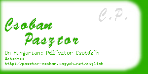 csoban pasztor business card